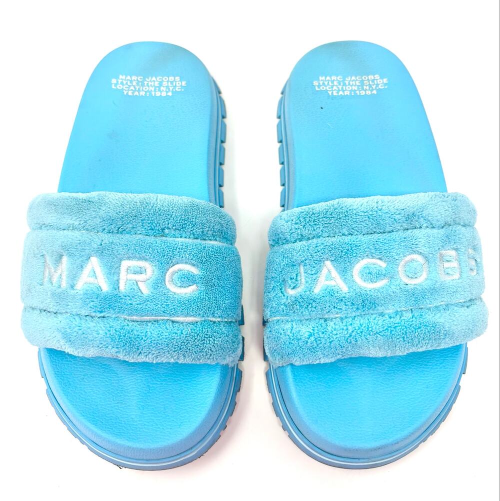 Marc Jacobs The Terry Slides Sandals Pool Blue 38